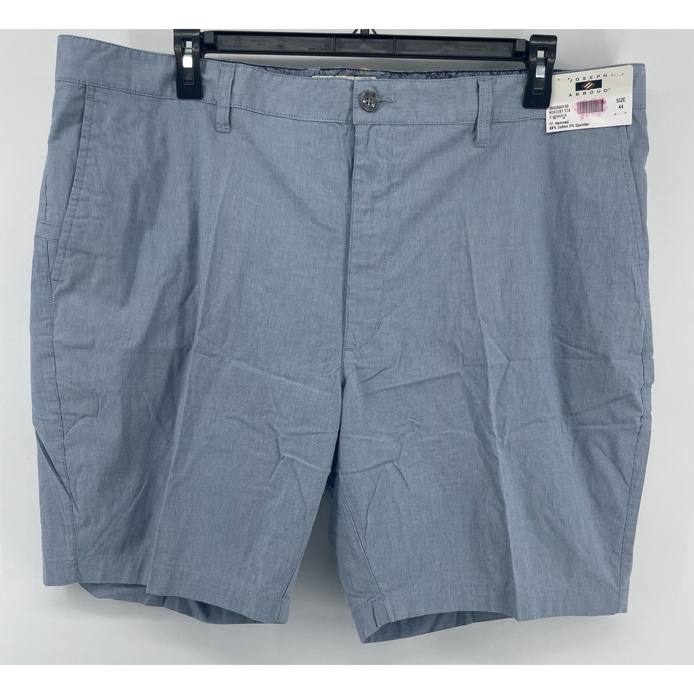 Joseph Abboud Shorts Men 44 Blue Stretch Cotton Flat Front 9" Inseam Preppy NEW